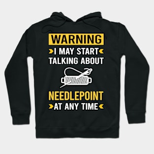 Warning Needlepoint Canvas Work Hoodie